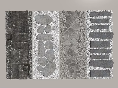 Natural Stone Stepping Stones for Garden Path with Various Styles and Patterns 3d model