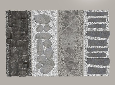 Green Slab Path Stone Path Slab Ting Step 3d model