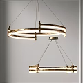 Modern Metallic Circular Ring Chandelier Design With Illuminated Lighting For Interior 3d model