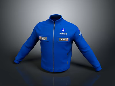 Porter Blue Jacket With Zipper Front Chest Logo And Side Pockets 3d model