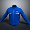 Porter Blue Jacket With Zipper Front Chest Logo And Side Pockets 3d model