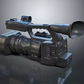 Sony Professional Digital Camcorder With High Definition Lens And Microphone Handle Design