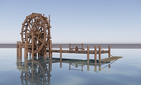 new chinese style windmill 3d model