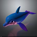 3D Dolphin Character With Vibrant Blue Purple And Pink Playful Animated Design