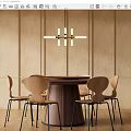 Quiet wind table and chair combination 3d model