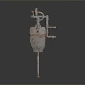 Rustic Vintage Metal Household Container Featuring Pipes And Valves Design