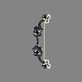 Ornate Black Metal Bow Weapon Featuring Decorative Ends And String Detail 3d model