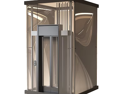 Modern Elevator With Glass Door And Sleek Metal Frame Design 3d model