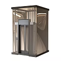 Modern Elevator With Glass Door And Sleek Metal Frame Design 3d model