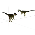 Two Realistic Dinosaur Models With Detailed Skin And Dynamic Postures