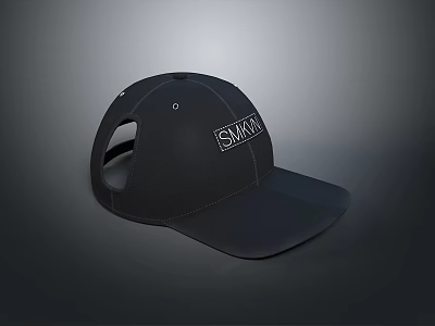 Stylish Black Cap With SYMBOL Logo For Daily Use And Casual Wear 3d model