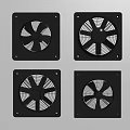 Industrial Fans Featuring Square Metal Frame And Various Blade Designs For Ventilation