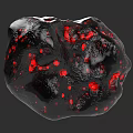 Decorative Wooden Stone Block Featuring Black Surface With Red Speckles For Decoration