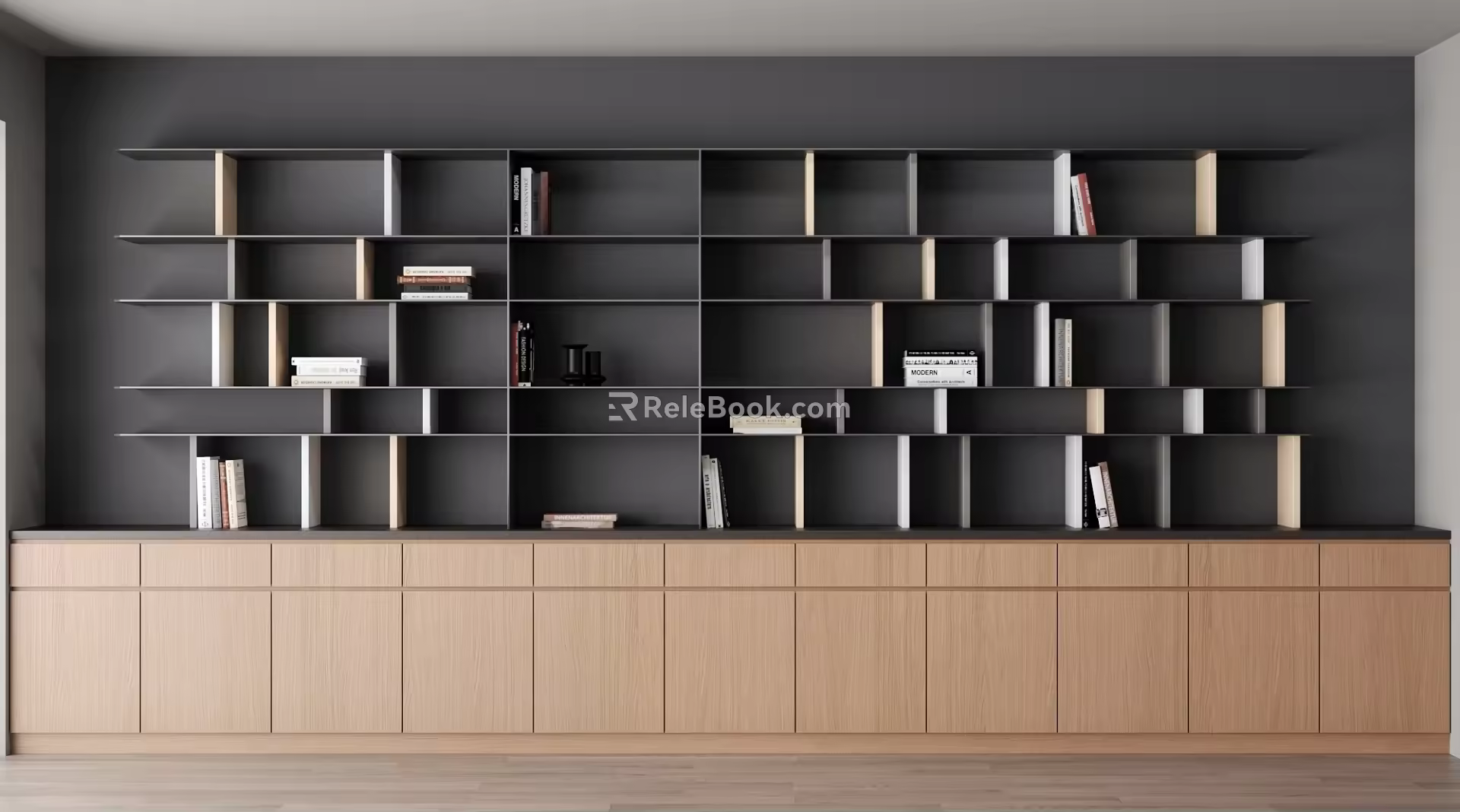 Modern bookcase 3d model