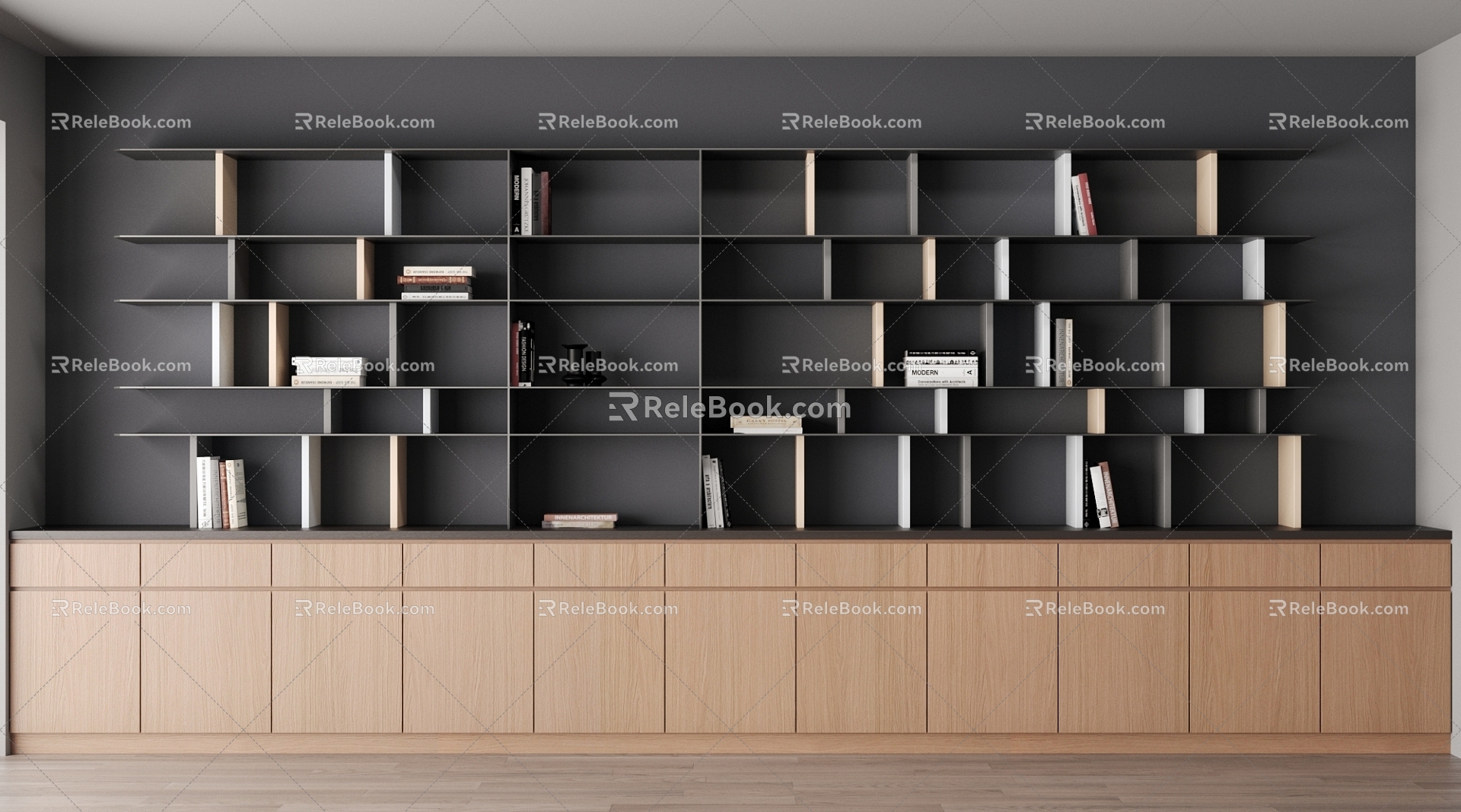 Modern bookcase 3d model