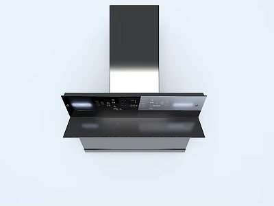 Modern Stainless Steel Range Hood Kitchen Appliance With Control Panel And Lighting 3d model