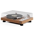 Solid wood audio record player combination 3d model