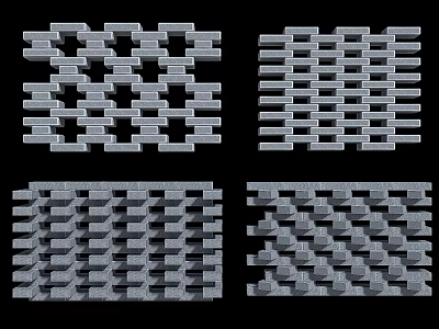 Modern Brick Partition Designs Featuring Various Hollow Patterns For Interior Decoration 3d model