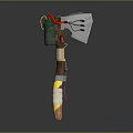 Handmade DIY Tool With Red Head Wooden Handle Tape Wrapped Green Container And White Fabric