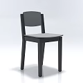 Modern Black Single Chair With Simple Design Wooden Frame And Flat Backrest