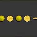 Fresh Lemons Displayed As Whole Half Sliced And Small With Reflections On Gray Surface