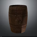 Vintage Wooden Barrel With Rustic Hoops And Textured Surface Design