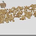 Garden Landscape Decorative Elements With Various Sizes And Shapes Wooden Logs And Stumps