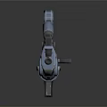 Futuristic Sci-Fi Weapon Featuring Blue Metallic Finish and Advanced Tactical Design 3d model