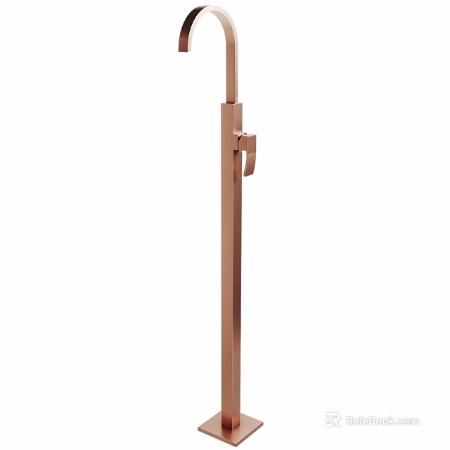 Elegant Modern Luxury Kitchen Faucet With Copper Finish And Single Handle 3d model 