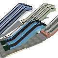 Modern Elevator Escalator 3d model