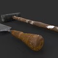 Vintage Hammer And Putty Knife With Wooden Handles And Metal Blades