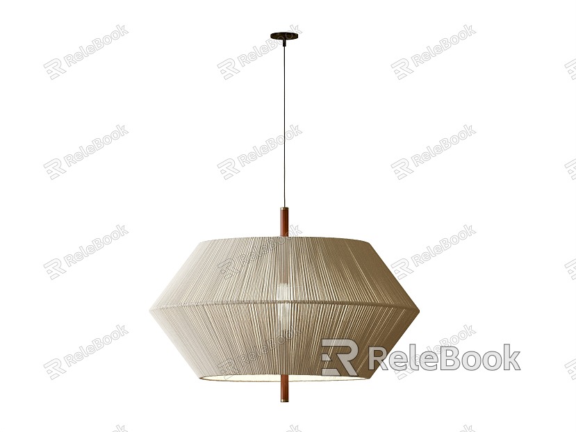 New Chinese-style Rattan-weaving Hanging Lamp Middle-ancient Cotton-thread Lamp-weaving Hemp Rope model