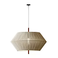 New Chinese-style Rattan-weaving Hanging Lamp Middle-ancient Cotton-thread Lamp-weaving Hemp Rope 3d model