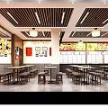 Bright Warm Traditional Chinese Snack Restaurant With Neat Wooden Tables Stools And Cozy Dining Ambience