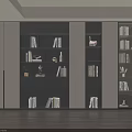Modern Built-in Bookcase Design With Open Shelves Glass Doors Books And Decorative Lighting