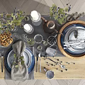Modern Tableware Blueberry Candlestick Tableware 3d model