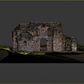 Ancient Stone Ruins 3D Model With Circular Architecture And Grass Surrounding
