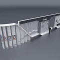 Modern Technology Exhibition Hall With Futuristic Design Curved Structure And Interactive Displays