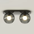 Modern Ceiling Light With Glass Globe Shades And Multiple Illuminated Bulbs 3d model
