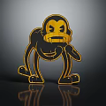 Modern Decorative Ornament Figurine Set with Yellow Black Cartoon Monkey Design for Home Decor