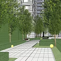 Residential Landscape Design With High Rise Buildings And Green Community Spaces