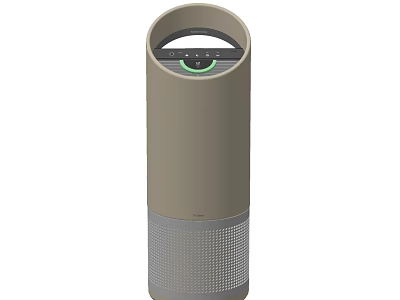 Cylindrical Daily Household Air Purifier With Digital Display And Filter Mesh Design 3d model