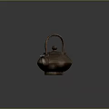 Traditional Cast Iron Teapot With Woven Texture Curved Handle And Round Knob Lid