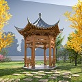 Chinese-style pavilion corner pavilion 3d model