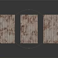 Rusted Corrugated Metal Sheets With Textured Surface And Industrial Design