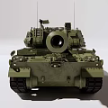 Military Green Battle Tank With Long Barrel Tracks And Turret Design