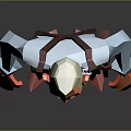 Low Poly Male Game Character Wearing Blue Shirt Purple Tie Black Pants Red Shoes Backpack