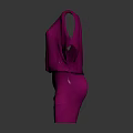 Pink Off Shoulder Short Sleeve Shiny Dress With Simple Design And Glossy Finish