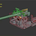 Turret Turntable Railgun Sci-fi Tower Defense Game Tower Defense Sci-fi Turret Game Turret Game Battery 3d model