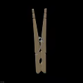 Practical Wooden Clothespin as Daily Household Item with Metal Spring and Smooth Surface
